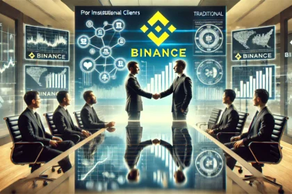 Dall·e 2024 11 19 21.13.01 A Professional Business Setting Showcasing A Partnership Between Binance And Traditional Financial Firms. The Image Features A Modern Corporate Office